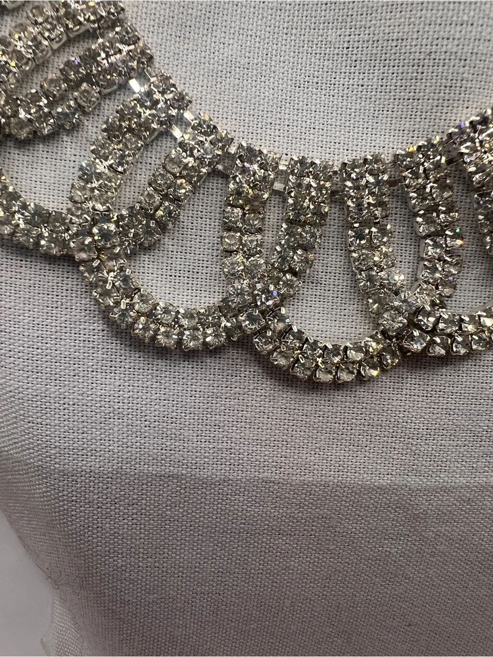 Bridal rhinestone choker necklace and matching earrings set